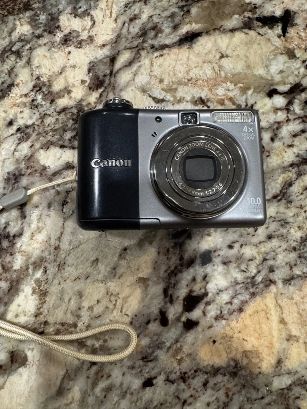 Canon PowerShot A1000 IS Digital Camera - Black and Silver FOR PARTS